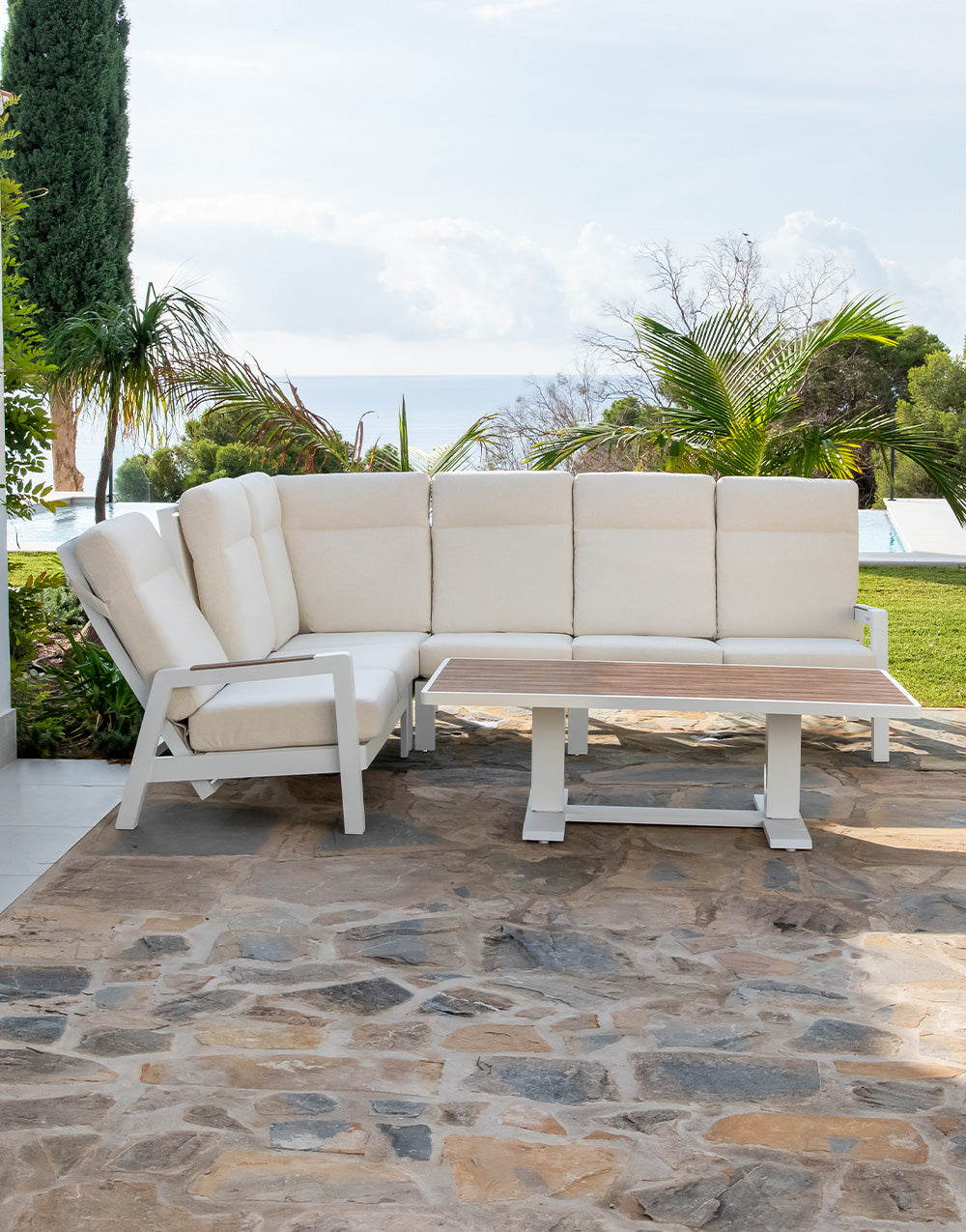 Set de Sofá Rinconera y Mesa de Exterior Purullena
