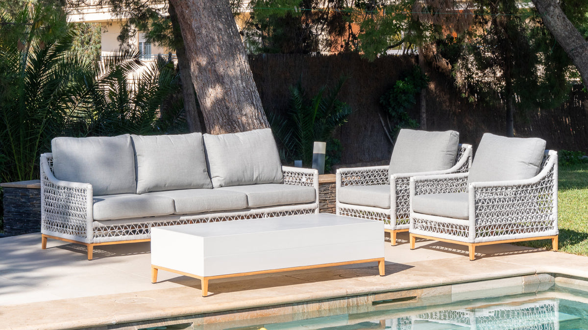 Set de Sofá, Sillón y Mesa de Exterior Abla