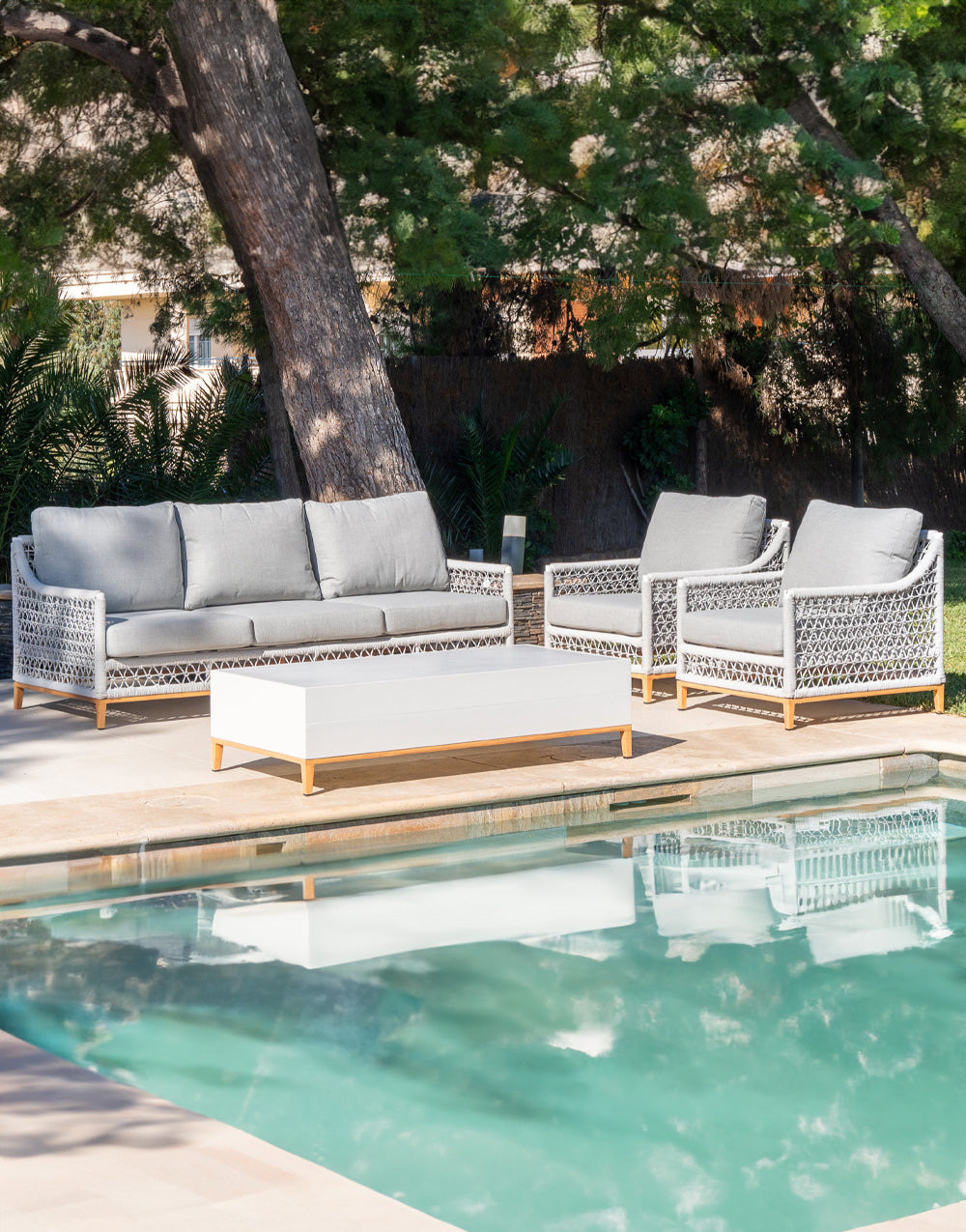 Set de Sofá, Sillón y Mesa de Exterior Abla