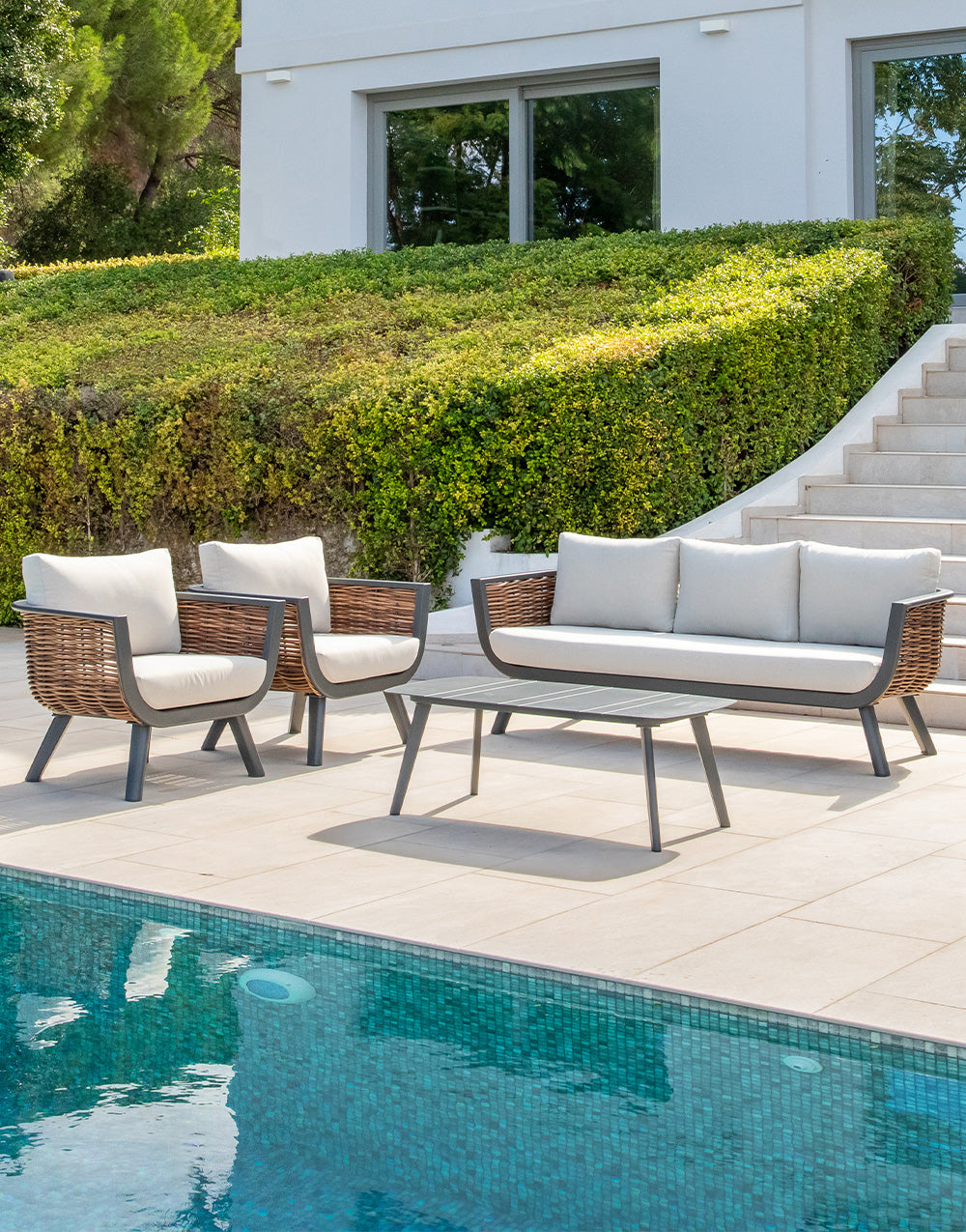 Set de Sofá, Sillones y Mesa de Exterior Zafra