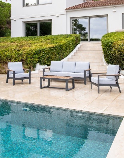 Set de Sofá y Mesa de Exterior Andalusí - pino_y_jacaranda