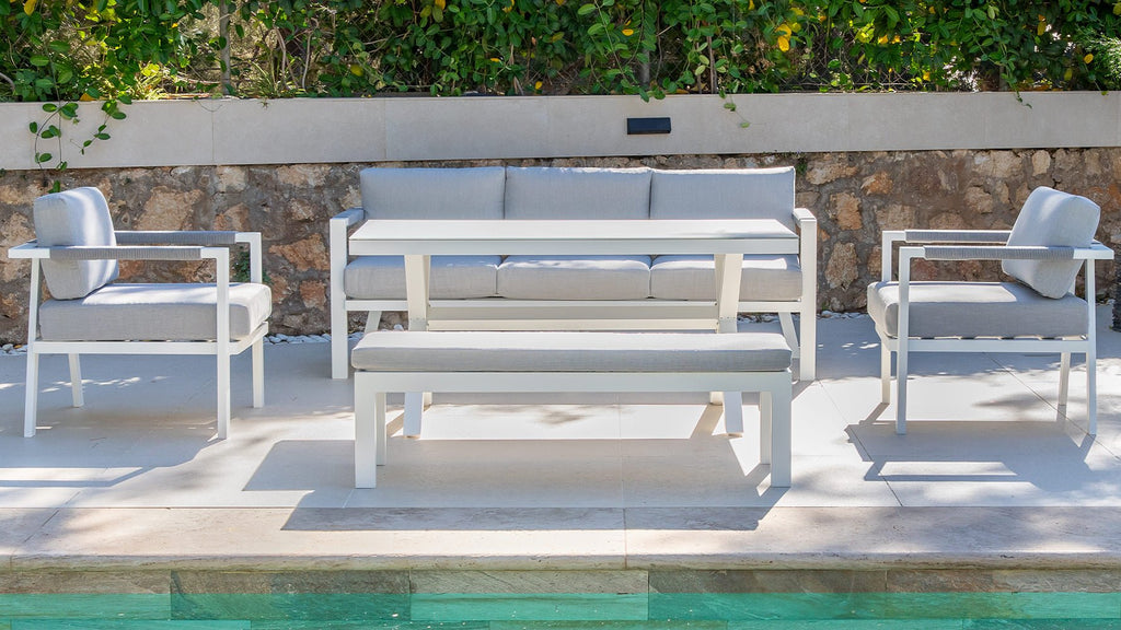 Set de Sofá y Mesa de Exterior Aranga - #pino_y_jacaranda#