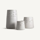 Set de tres maceteros de cemento Cantueso