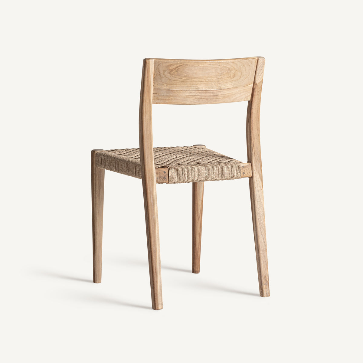 Silla apilable de teca y fibra natural Montanejos