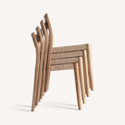 Silla apilable de teca y fibra natural Montanejos