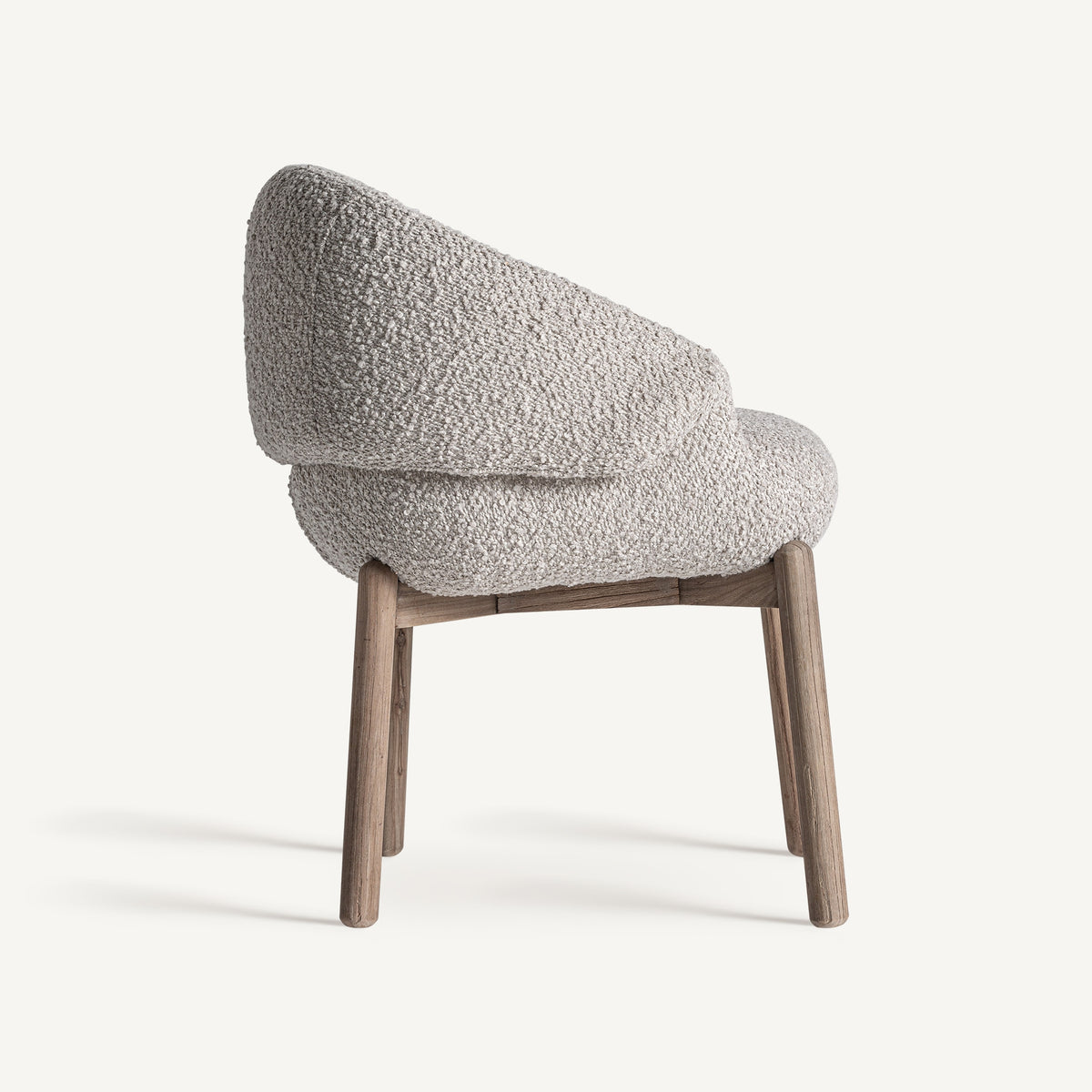 Silla baja de olmo y tapizado beige Alcossebre