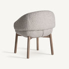 Silla baja de olmo y tapizado beige Alcossebre