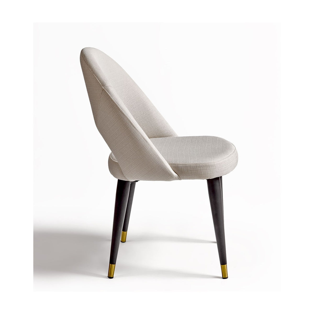 Silla tapizada blanca con tapón dorado Cúllar