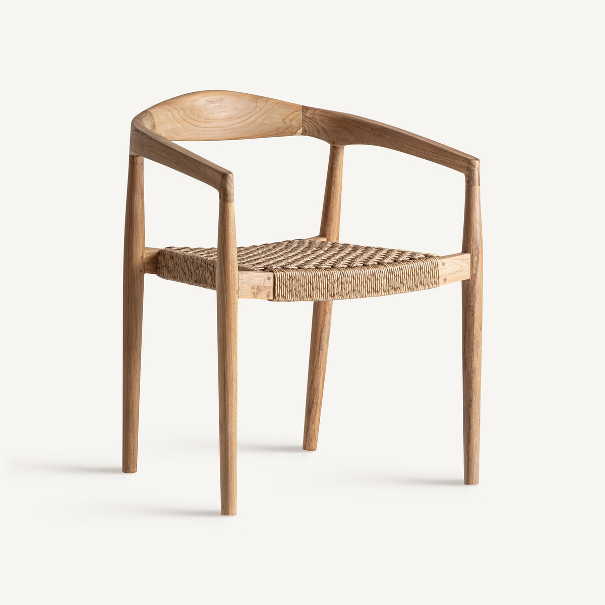 Silla con brazos de teca y cuerda Šipan