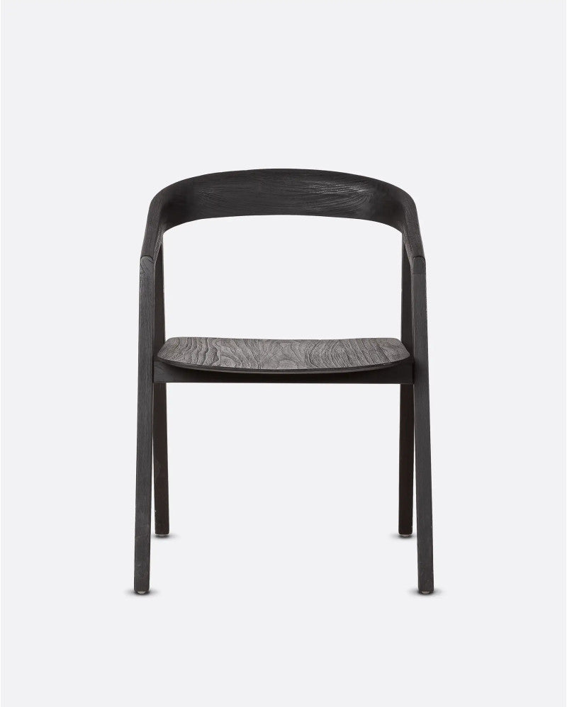 Silla con reposabrazos de teca cepillada Arc