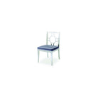 Silla de acero y terciopelo azul Portovenere