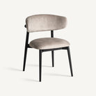 Silla de arce negro y tapizado beige Forcall