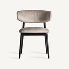 Silla de arce negro y tapizado beige Forcall