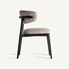 Silla de arce negro y tapizado beige Forcall