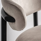 Silla de arce negro y tapizado beige Forcall