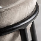 Silla de arce negro y tapizado beige Forcall