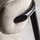 Silla de arce negro y tapizado beige Forcall