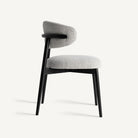 Silla de arce negro y tapizado gris Forcall