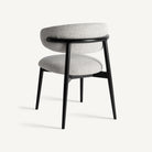 Silla de arce negro y tapizado gris Forcall
