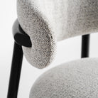 Silla de arce negro y tapizado gris Forcall