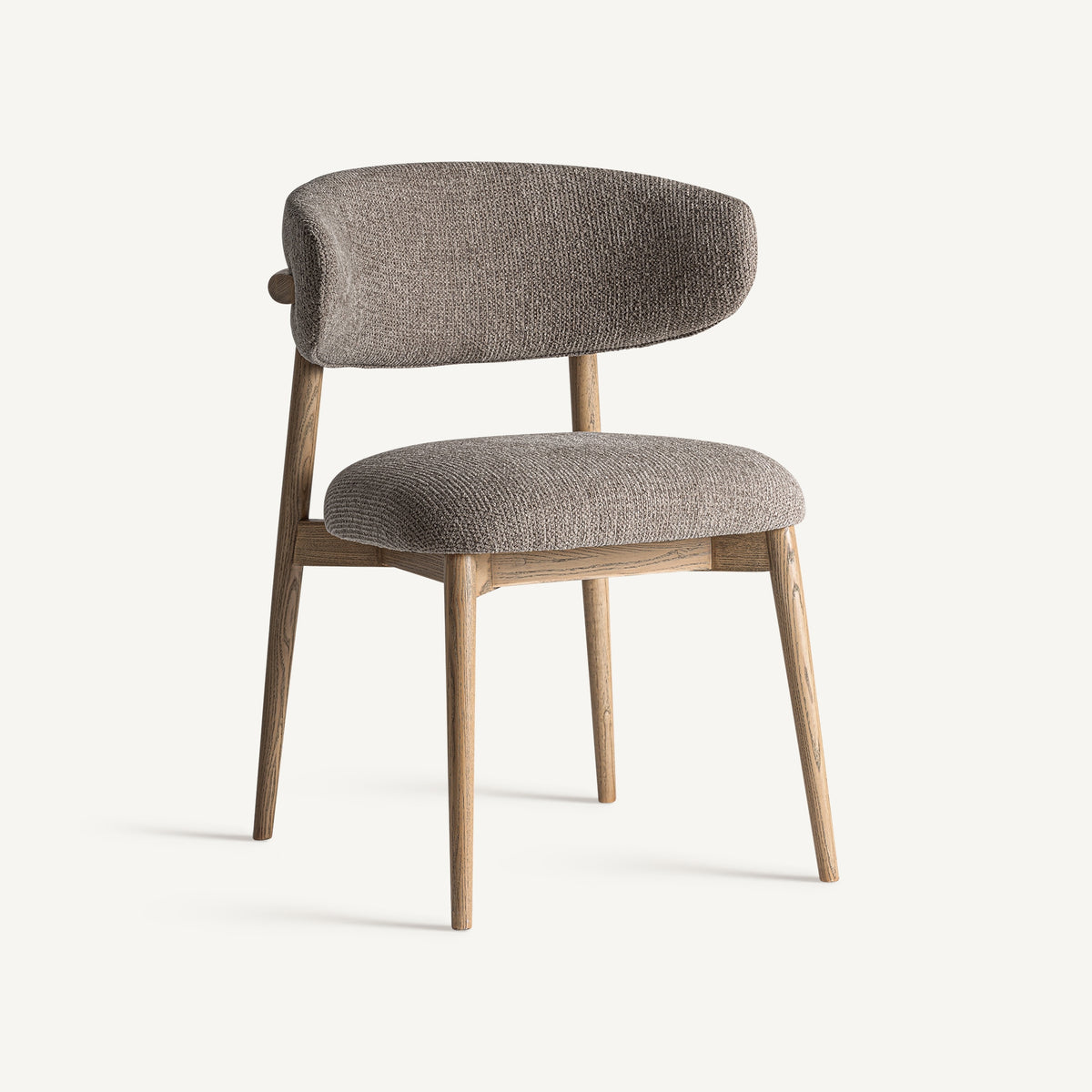 Silla de arce y tapizado topo Forcall