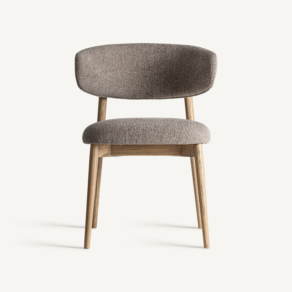 Silla de arce y tapizado topo Forcall