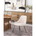 Silla de comedor tapizada gris piedra y pata negra Corte