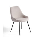 Silla de comedor tapizada gris piedra y pata negra Corte