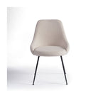 Silla de comedor tapizada gris piedra y pata negra Corte