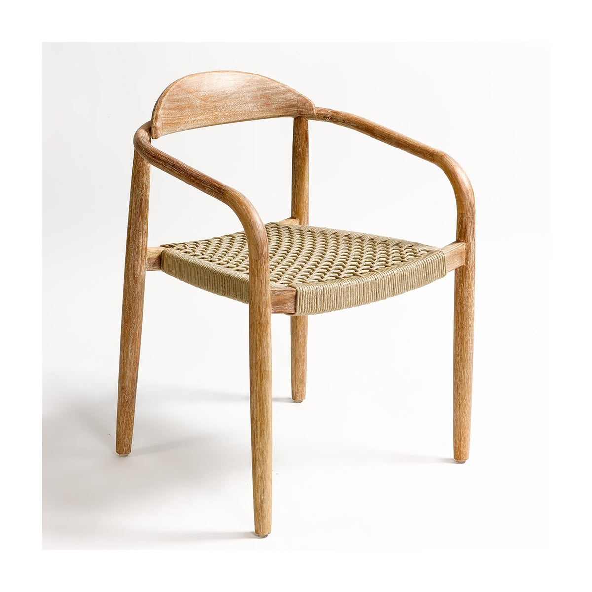 Silla de exterior de cuerda arena y eucalipto Zuheros