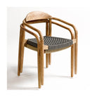 Silla de exterior de cuerda gris y eucalipto Priego