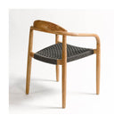 Silla de exterior de cuerda gris y eucalipto Priego