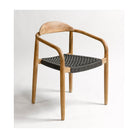 Silla de exterior de cuerda gris y eucalipto Priego