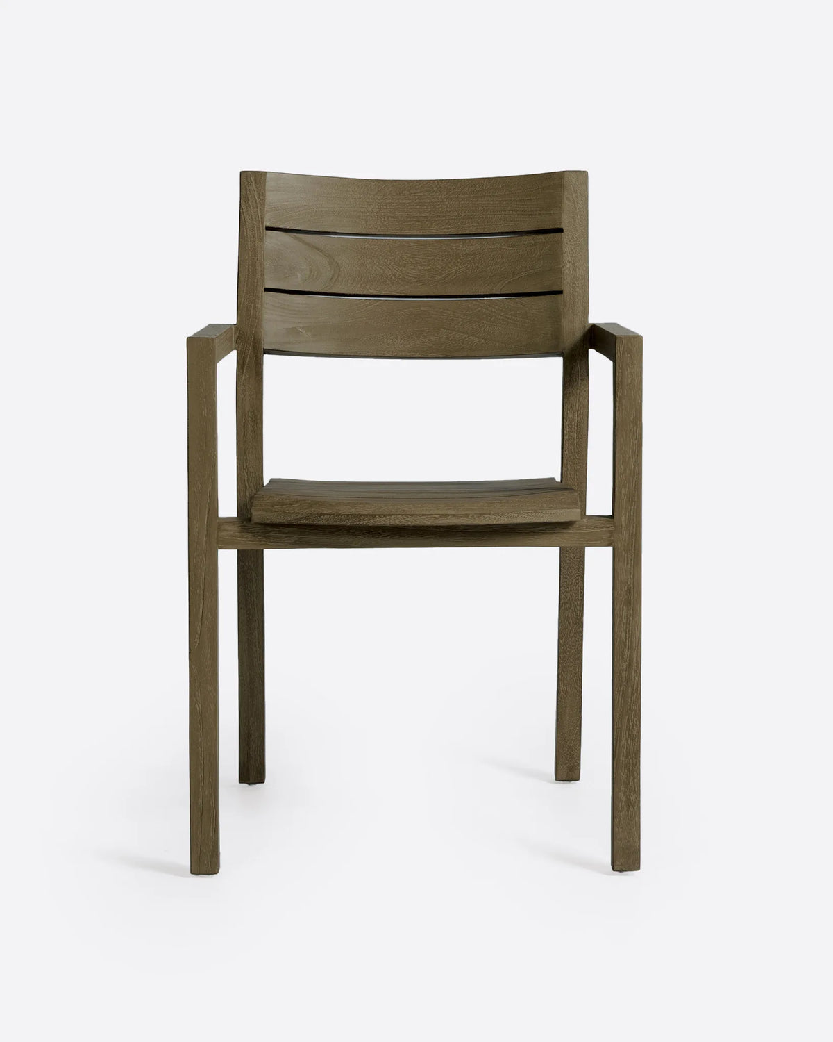 Silla de exterior apilable de teca envejecida Genesis