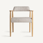 Silla de fresno claro y tapizado beige Navarrés