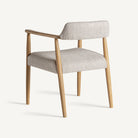Silla de fresno claro y tapizado beige Navarrés