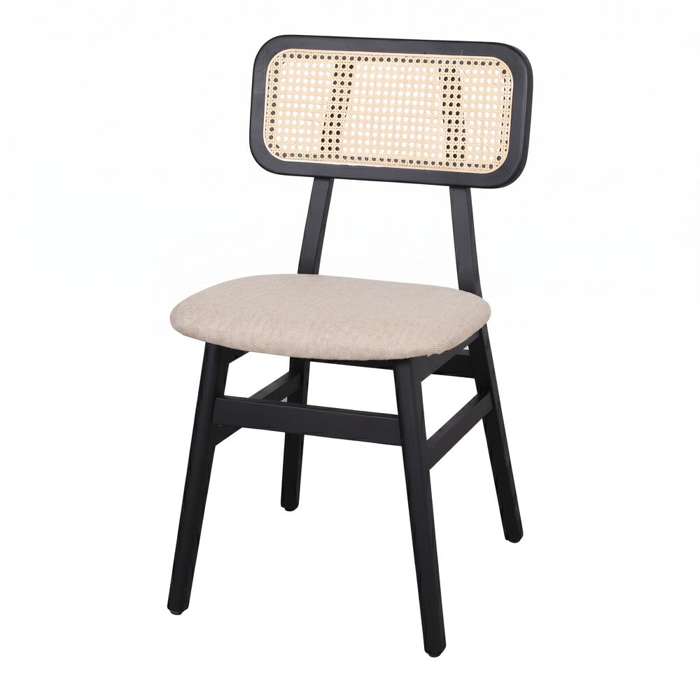 Silla de fresno con respaldo de rejilla Gianni