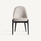 Silla de fresno negro y tapizado beige Quatretonda