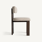 Silla de fresno negro y tapizado beige Vilafranca