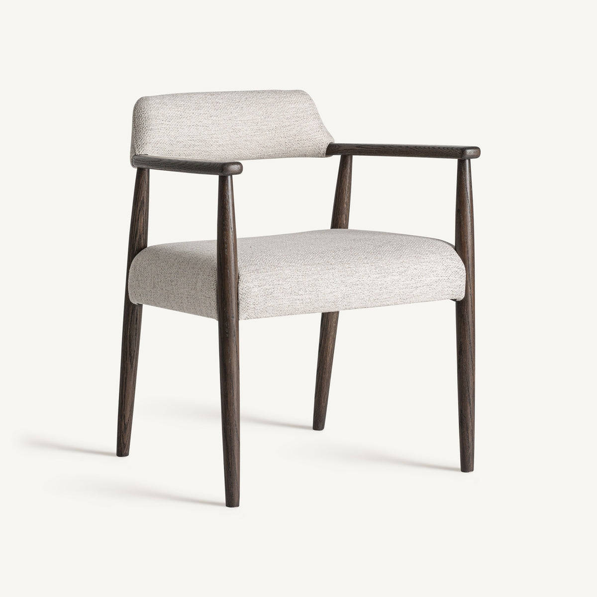 Silla de fresno negro y tapizado gris Navarrés