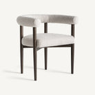 Silla de fresno negro y tapizado gris Penàguila