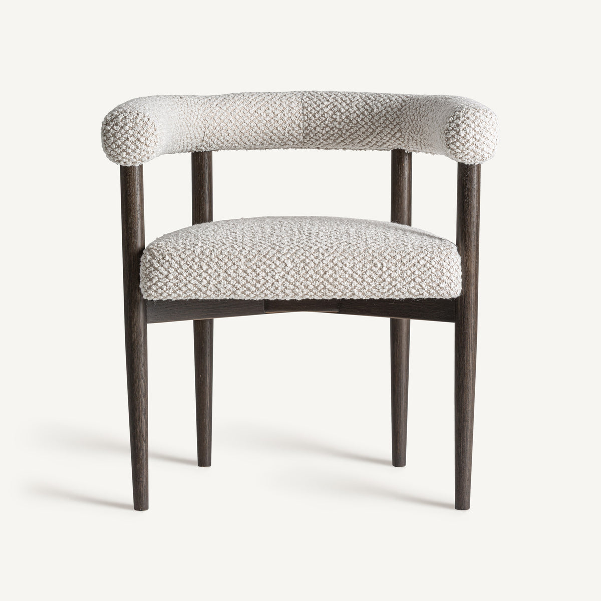 Silla de fresno negro y tapizado gris Penàguila