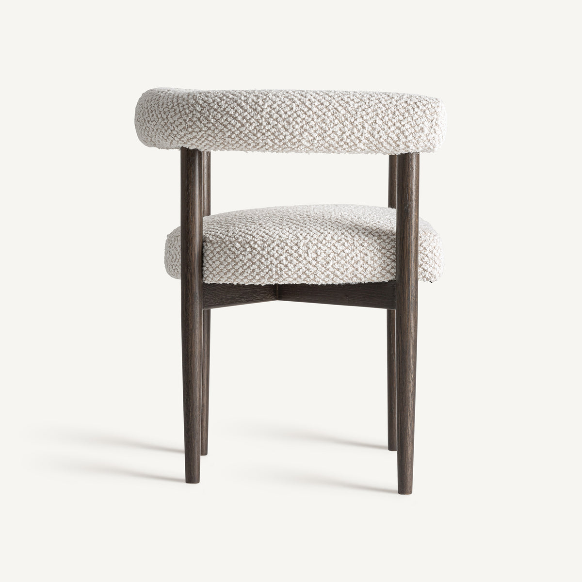 Silla de fresno negro y tapizado gris Penàguila