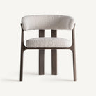 Silla de fresno tapizada blanco roto Milna