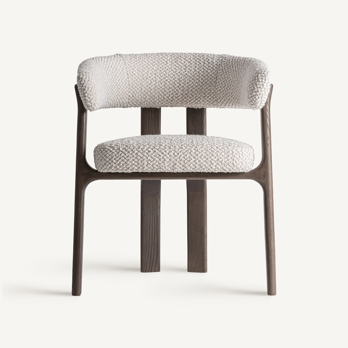 Silla de fresno tapizada blanco roto Milna