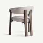 Silla de fresno tapizada blanco roto Milna