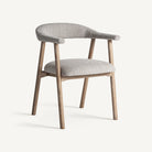 Silla de fresno tapizada en gris Culla