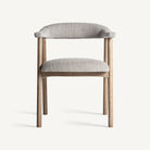 Silla de fresno tapizada en gris Culla