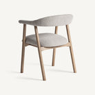 Silla de fresno tapizada en gris Culla