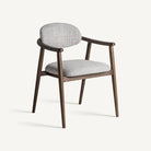 Silla de fresno tapizada gris Benirràs